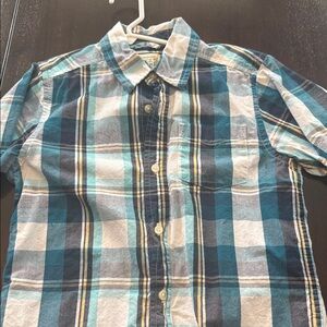 Place Blue and White Plaid Kids Button Down Shirt